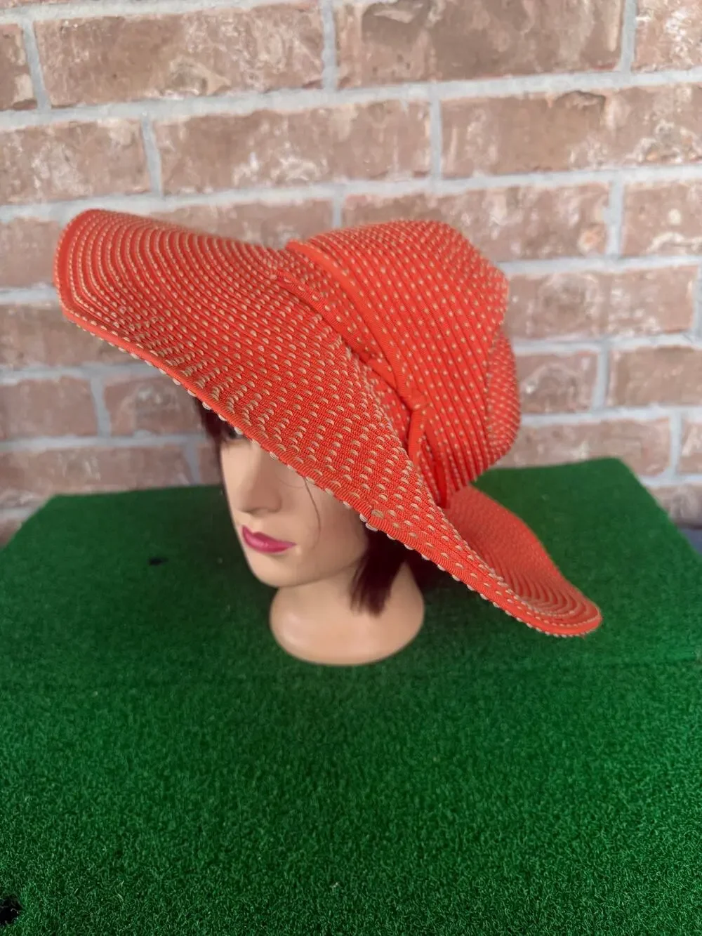 San Diego Hat Co Orange Sun Hat Wide Brim Packable Braided Travel Beach Cap